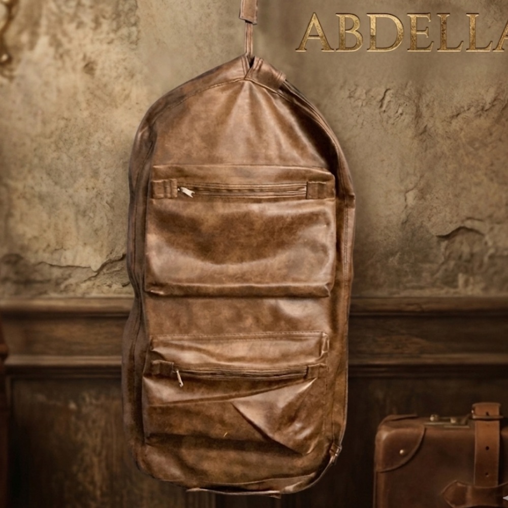 Authentic Abdalla designer vintage faux leather garment suit travel bag